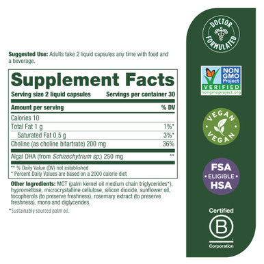MegaFood Baby & Me 2 Prenatal Dha & Choline - Vitamins For Women - Plant-Based Liquid Dha And Choline For Baby'S Brain And Eye Development During Pregnancy - Vegan - 60 Capsules (30 Servings)