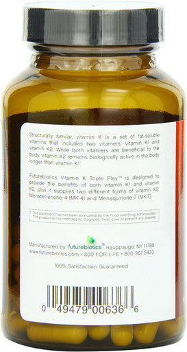 Futurebiotics Capsules, Vitamin K Triple Play, 60 Count