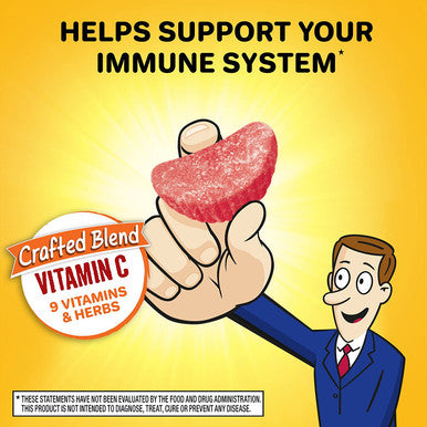 Airborne Vitamin C 750mg - Airborne Assorted Fruit Flavored Gummies Gluten-Free Immune Support Supplement with Echinacea and Ginger 75 ct