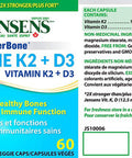 PowerBone: Healthy Bones & Osteoporosis Prevention - Vitamin K2 + D3 - Healthy Bones + Immune Function by Jensens (60 vegecaps)