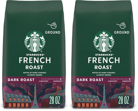 Starbucks Ground Coffee, Dark Roast Hot or Iced Coffee, French Roast, 28 oz