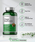 Chaga Mushroom Capsules | 180 Count | Non-GMO & Gluten Free Supplement | by Horbaach