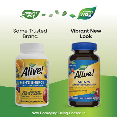 Natures Way Alive Mens 50+ Complete Multivitamin High Potency B-Vitamins 50 Tablets