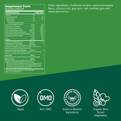 Bulletproof Greens, 8.4 Ounces, Daily Greens Powder, And 15 Count Greens Packets Bundle