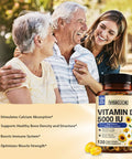 Vitacook Vitamin D3, 5000 Iu (125 Mcg), 4 Months Supply For Supporting Cardiovascular Health, Strong Bones & Muscle Function, Vegetarian, Once Daily, Non-Gmo, 120 Softgels