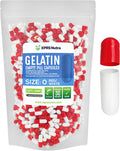 Xprs Nutra Size 0 Empty Capsules - 1000 Count Empty Gelatin Capsules - Empty Pill Capsules - DIY Capsule Filling - Pure Bovine Pill Capsules Empty Gel Caps (Red/White)
