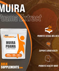 Bulksupplements.Com Muira Puama Extract Powder - Herbal Supplement, Sourced From Muira Puama Bark - Gluten Free - 600Mg Per Serving, 417 Servings (250 Grams - 8.8 Oz)