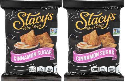 STACYS SNACKS Pita Cinnamon Sugar, 1.5 OZ (Pack of 2)