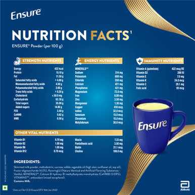 Ensure Abbott Vanilla Drink Powder Dietary Supplement For Adults Of All Age (200 Grams) - Refill Pack