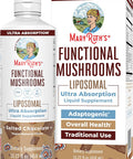 Maryruth Organics Mushroom Mushroom Supplement Mushroom Liquid Vitamin Reishi Mushroom Supplement for Immune Support Turkey Tail Vitamin for Stress Relief Vegan Non-GMO Gluten 15.22 Fl Oz