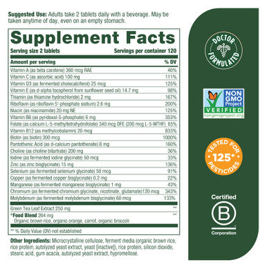 MegaFood Women'S 55+ Advanced Multivitamin For Women - Doctor-Formulated With Choline Vitamin D3 Vitamin B12 Biotin - Plus Real Food - Optimal Aging Vegetarian - 120 Tabs (60 Servings)