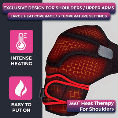Creatrill Shoulder Heating Pads, Low Voltage Fast Heating Shoulder Brace For Pain Relief, Heated Shoulder Wrap For Rotator Cuff, Frozen Shoulder, Shoulder Dislocation
