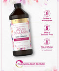 Carlyle Liquid Collagen 16 fl oz | with Biotin and Amino Acid Protein | Natural Berry Flavor | Non-GMO Gluten