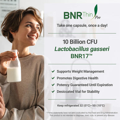 Acebiome BNRThin Pro Probiotic Lactobacillus Gasseri BNR17 10 Billion CFU d Digestive Health 30 Capsules x 2 Packs