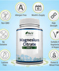 Magnesium Citrate 200mg | 180 Tablets for 6 Month Supply of Magnesium Tablets | Made in The UK by Nu U Nutrition