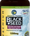Amazing Herbs Black Seed Oil Pills 1250Mg, 100 Softgel Capsules - Cold-Pressed | Non Gmo