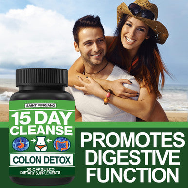 Saint Mingiano 15 Day Cleanse | Colon Detox With Natural Laxative For Constipation & Bloating. 30 Pills To Detoxify & Boost Energy | Extra-Strength Senna Leaf Supplements | Strong For Some People.