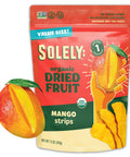 SOLELY - Organic Dried Mango Strips (5 oz Resealable Bags, Pack of 6) - Real Fresh Fruit - 1 Ingredient - Healthy Snacks for Adults & Kids - Non GMO, Vegan Snacks, Shelf Stable - 6 Bags (30 oz)