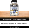 Kaya Naturals Magnesium Glycinate 183mg per Caps Chelated for Maximum Absorption NonGMO NO Gluten Dairy and Soy Supports Muscle and Heart Health 30 Count