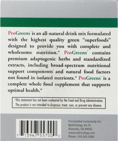 Nutricology Progreens Stick Pack 4.5 Ounce