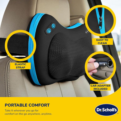 Dr. Scholl'S Multi-Purpose Massage Pillow With Heat Therapy, Versatile Massage Tool For Assisted Pain Relief And Deep Relaxation, Overheat Protection, Auto Shut-Off, Velcro Strap For Easy Fit