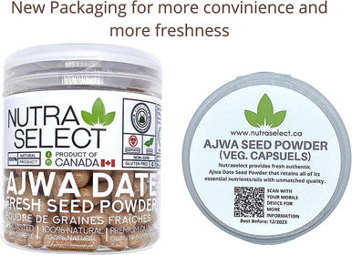 Fresh Ajwa Date Seed Powder 120 Capsules/Unroasted All Natural Nutrition Powder (VEGAN/NON-GMO/GLUTEN FREE)