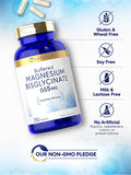 Buffered Magnesium Bisglycinate 665 mg | 250 Capsules | Chelated Essential Mineral | Non-GMO and Gluten Free Supplement | by Carlyle