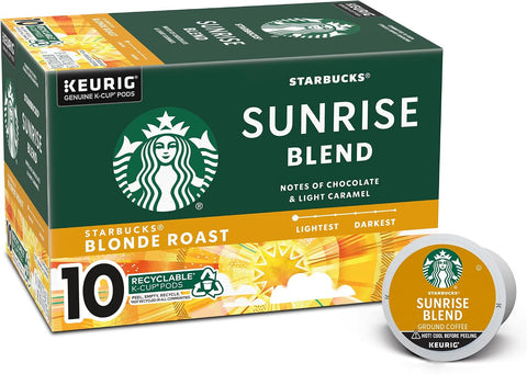Starbucks K-Cup Coffee Pods, Starbucks Blonde Roast Hot or Iced Coffee, Veranda Blend, 60 Keurig Pods