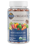 Garden of Life Organics Men 40+ Gummy Vitamins - Berry - Certified Organic Non-Gmo Vegan Kosher Complete Multi - Methyl B12 C & D3 - Gluten Soy & Dairy Free 120 Real Fruit Gummies