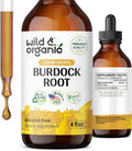 Wild & Organic Burdock Root Tincture - Antioxidants Supplement W/Burdock Root Extract - Burdock Root For Detox Cleanse For Men And Women - Alcohol-Free Burdock Root Liquid For Digestive Health - 4 Oz