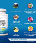 6 In 1 Immune Support 120 Capsules With Powerful Blend Of Elderberry, Echinacea, Ginger, Vitamin C 650Mg, Vitamin D3 5000 Iu & Zinc Picolinate 30Mg- Immune Booster Supplement For Adults And Kids