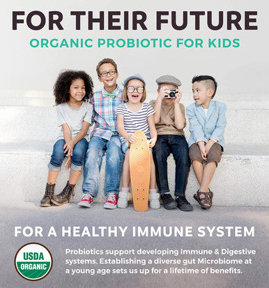 USDA Organic Probiotics for Kids NonGMO Strawberry Flavor Kids Probiotic Gummies for Digestion Immune Support 2.5 Billion CFU of DE111 Spore Forming Strain for Maximum Survivability 30 Gummys