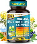 Vegatot Nad+ Boosting Complex - Nad Supplements For Women & Men 15-In-1 Formula With Resveratrol Turmeric Quercetin Rosemary Bilberry Sage Green Tea