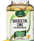 Quercetin Gummies with Zinc 100mg of Quercetin and 91 Daily Zinc per Serving 60 Mango Flavored Chewable Immune Support Gummies for Adults and Kids by Double Wood Supplements