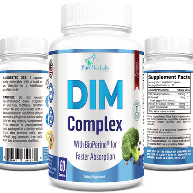 YUMMYVITE Dim Supplement - 150Mg Dim (Diindolylmethane), Broccoli, Calcium D-Glucarate & Bioperine - Hormone Balance For Men & Women, Estrogen, Menopause Balance - 60 Capsules