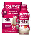 Quest Nutrition Chocolate Protein Shake, 45g Protein, 2g Sugar, 4g Net Carbs, Ready to Drink, Gluten Free, 12 Count | 45g Complete Protein, Ready to Drink, 4g Net Carbs, Gluten Free, Ultrafiltered Nonfat Milk, High Protein, 14 Fl Oz Bottles