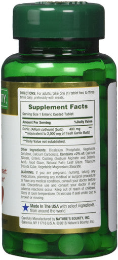 Nature's Bounty Garlic 2000Mg Tablets 120 Ea (Pack Of 4)