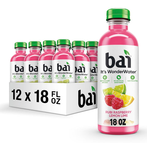 Bai Antioxidant Infused Water Beverage, Molokai Coconut, with Vitamin C and No Artificial Sweeteners, 18 Fluid Ounce Bottle, 12 Pack