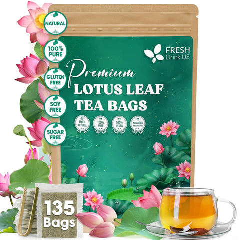 FreshDrinkUS, Premium 50 Mulberry Leaf Tea Bags, 100% Natural & Pure from Mulberry Leaves. Herbal Tea. Made with Natural Material Tea Bags. No Sugar, No Caffeine, No Gluten, Vegan.