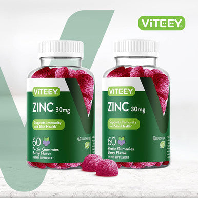 Zinc Gummies Adult & Teens - 30Mg - Immune Health Support & Antioxidant Support - Vitamin Zinc Supplement - Vegan, Gelatin Free, Gmo - Tasty Chewable Berry Flavored Gummy