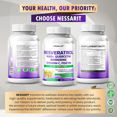 Resveratrol 25,500Mg Supplement - 18-In-1 Natural Blend With Nad + Milk Thistle Astragalus Rhodiola Gotu Kola Elderberry Blueberry - 150 Count - Made & Tested In The Usa