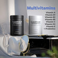 Codeage Clearface Pantothenic Acid Niacin Supplement Vitamins A C D3 E Probiotics Zinc Riboflavin Thiamin L-Lysine HCL & Omega-3 Niacinamide Skin Botanical Blend - Non-GMO - 90 Capsules