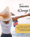 Healthspan Turmeric & Omega 3 | 30 Capsules | Added Vitamin C & Vitamin D3 | Heart, Joint & Bone Health | Sustainably Sourced