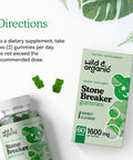 Wild & Organic Stone Breaker Gummies - Chanca Piedra Chewable Health Supplement for Gallbladder Support - May Help with Liver, Kidney, Urinary Tract Cleanse - Vegan, Gluten-Free - 60 Count
