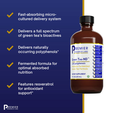 Premier Research Labs Green Tea-Nd - Features Green Tea Extract, Organic Chlorella, Organic Cilantro, Organic Parsley & Resveratr