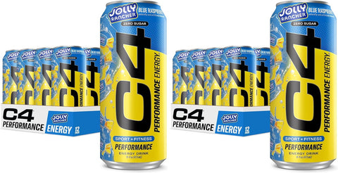 Cellucor C4 Performance Energy Drink | Strawberry Blast | Zero Sugar Carbonated Preworkout Energy | 200mg Caffeine with Beta Alanine | 16 Fl Oz (12 Pack)