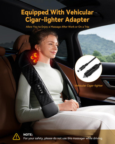 Knqze Neck Massager With Heat Neck Massager For Pain Relief Deep Tissue 4D Deep Tissue Kneading Massage For Back Leg Full Body Muscle Pain Relief Ergonomic Design Ideal For Women Men Not Cordless