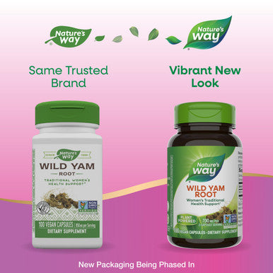 Nature'S Way Wild Yam Root Traditional Women'S Health And Gastrointestinal Support 850 Mg Per Serving 100 Vegan Capsules