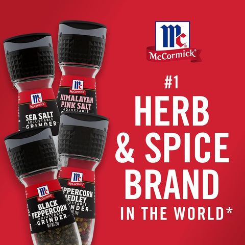 McCormick Grinder Essentials Variety Pack, Non GMO, Varieties Include Black Peppercorn, Himalayan Pink Salt, Peppercorn Medley & Sea Salt, 6.47 oz