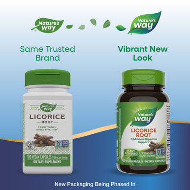 Nature's Way Licorice Root 900 mg per serving 100 Vegan Capsules